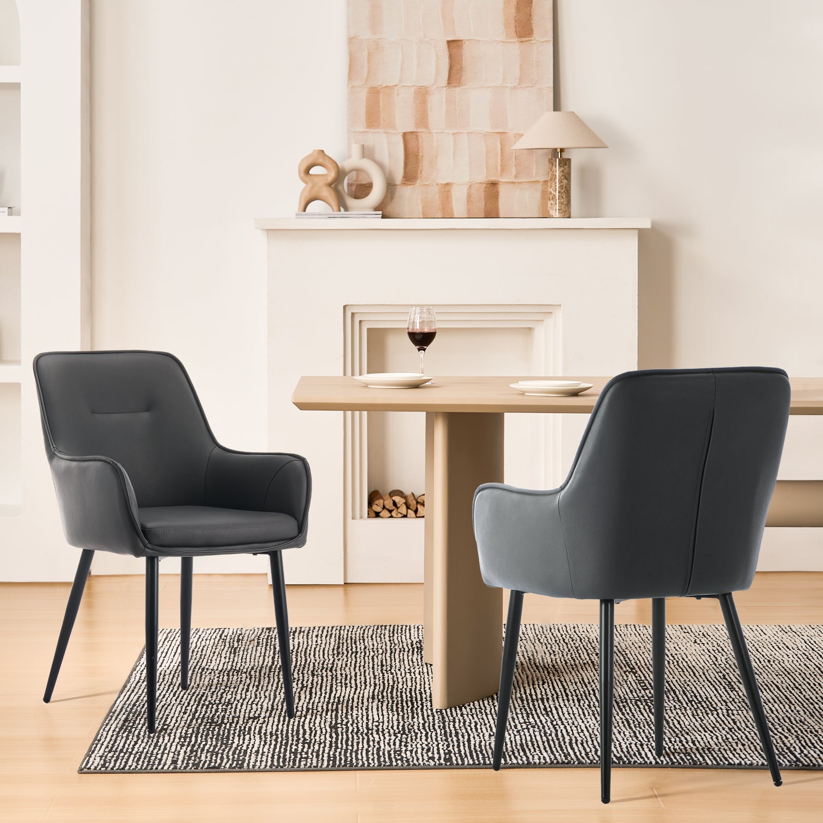 Maxine Esszimmerstühle aus Kunstleder[2er-Set]