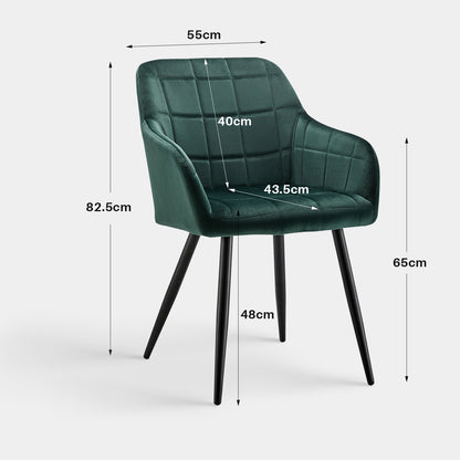 Bloor Esszimmerstühle aus Samt[2er-Set]