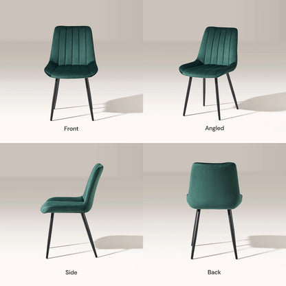 Clair Esszimmerstühle aus Samt[2er-Set]