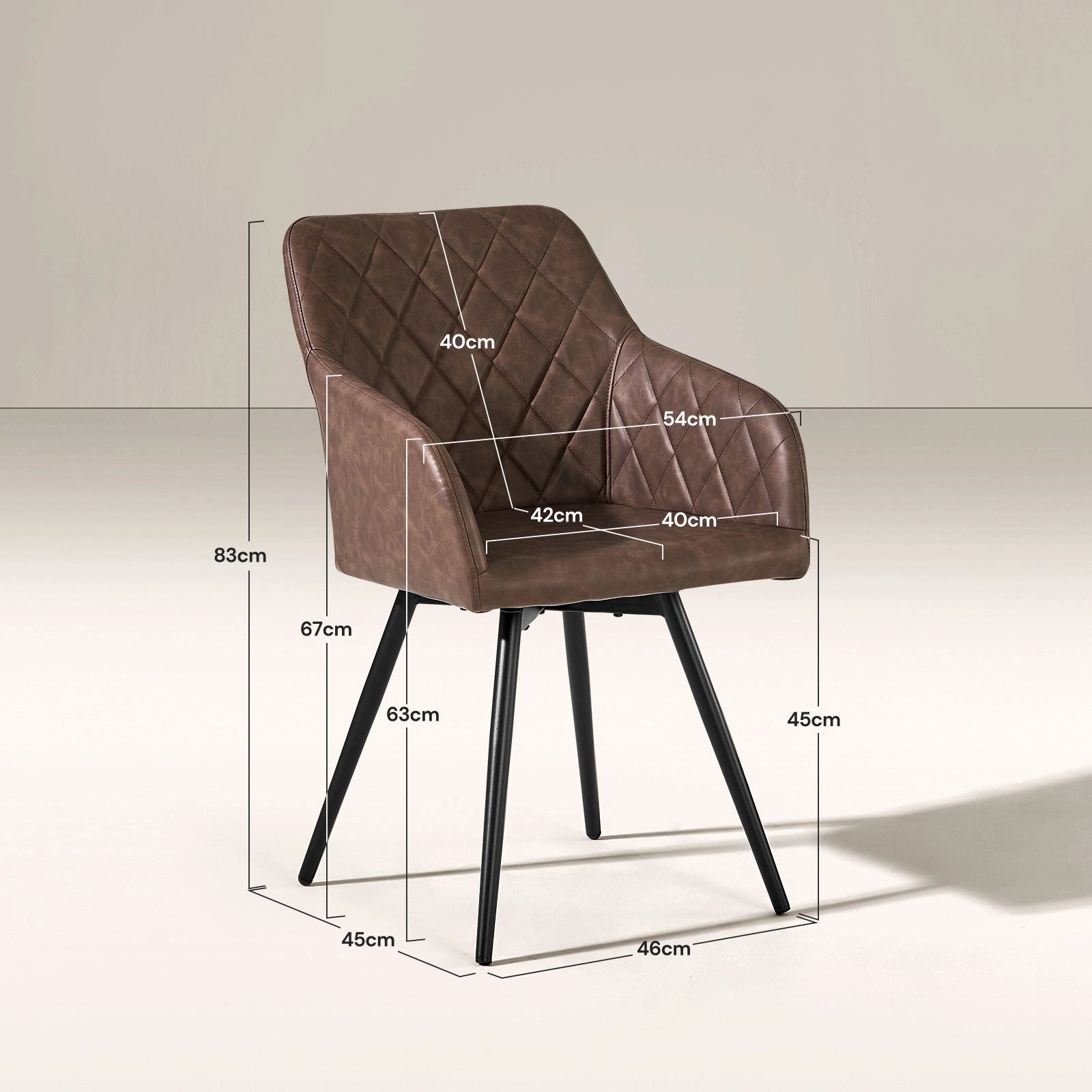 Moree Esszimmerstuhl aus Kunstleder mit Drehbarer[2er-Set]