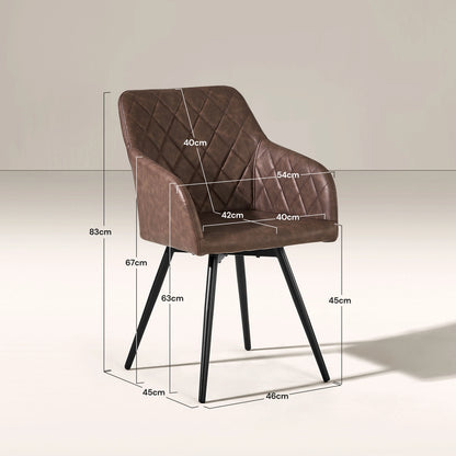 Moree Esszimmerstuhl aus Kunstleder mit Drehbarer[2er-Set]