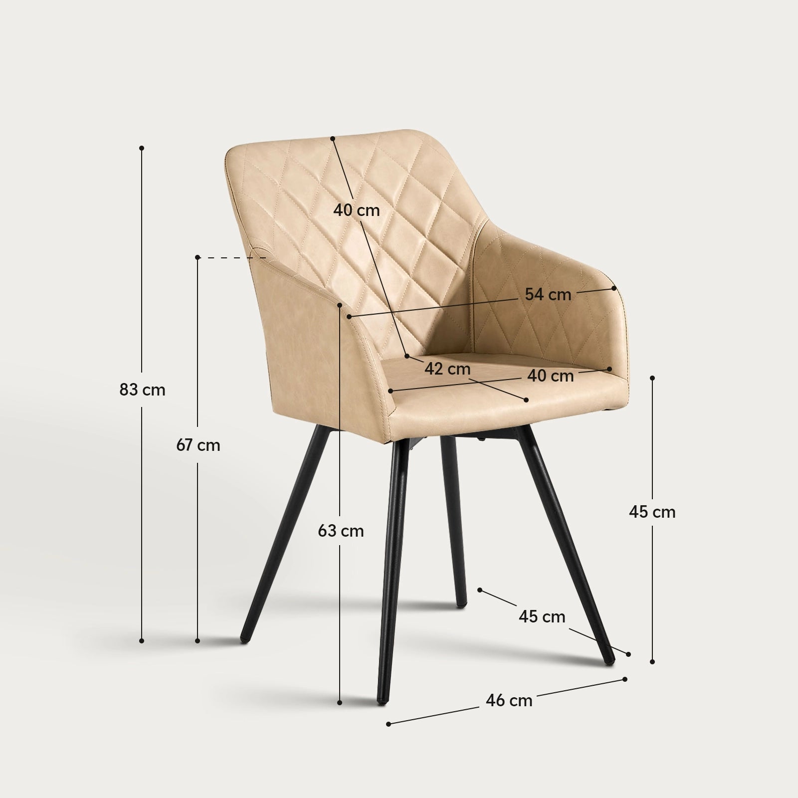 Moree Armlehnstühle aus Kunstleder mit Drehbarer