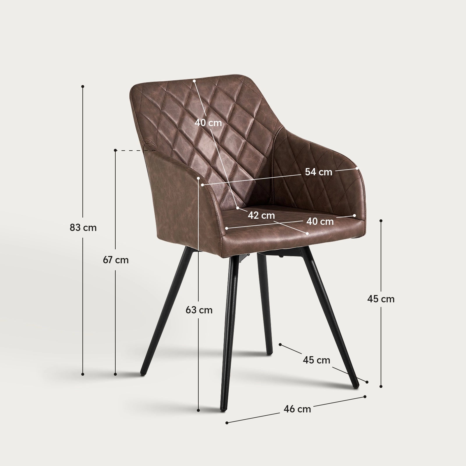 Moree Armlehnstühle aus Kunstleder mit Drehbarer