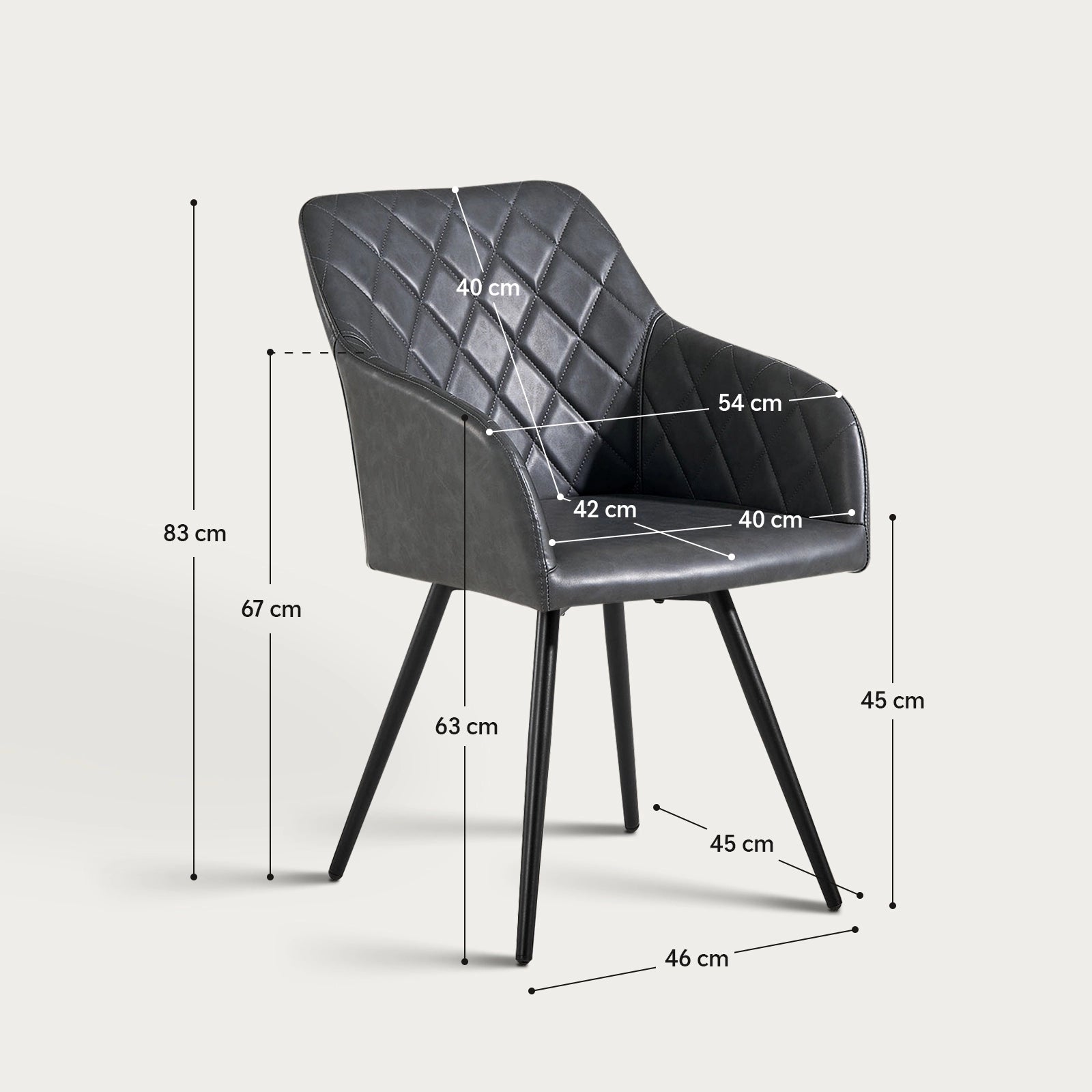 Moree Armlehnstühle aus Kunstleder mit Drehbarer