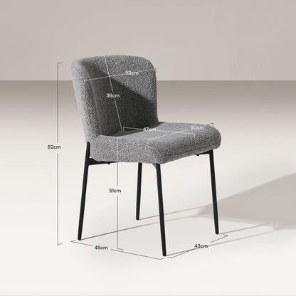 Celeste Esszimmerstühle aus Boucle[2er-Set]