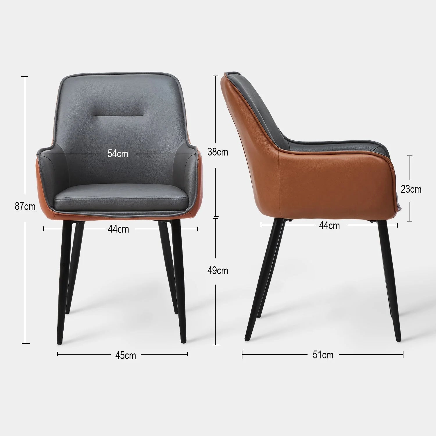 Maxine Esszimmerstühle aus Kunstleder[2er-Set]