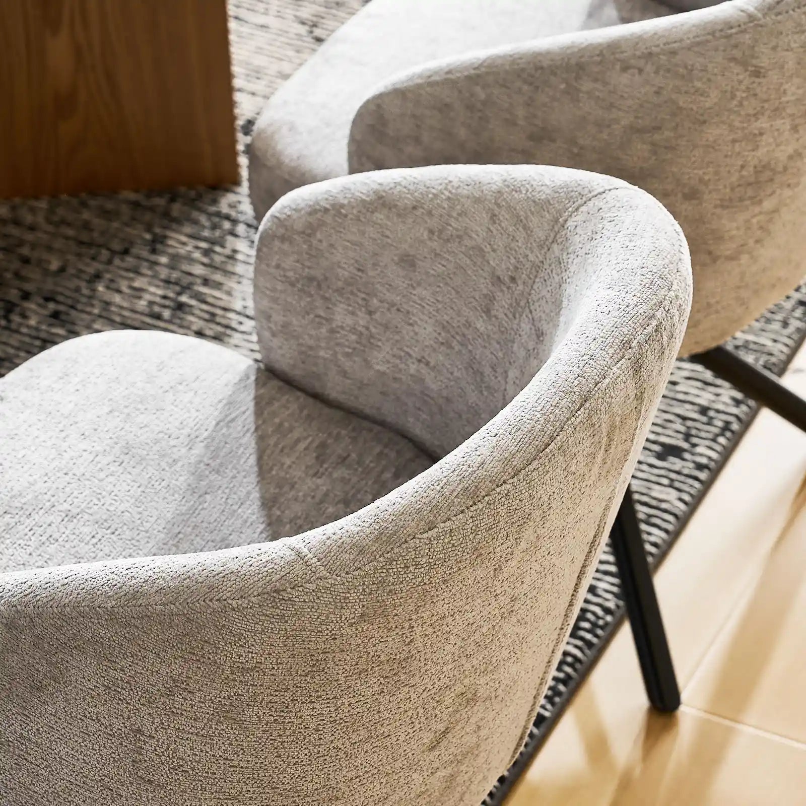 Cleo Schreibtischstuhl aus Chenille mit Drehbarer