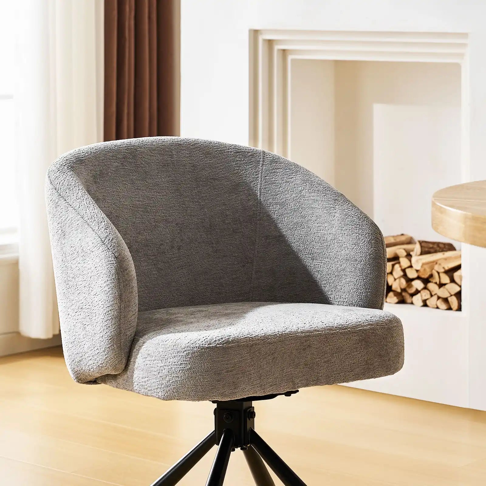 Cleo Schreibtischstuhl aus Chenille mit Drehbarer
