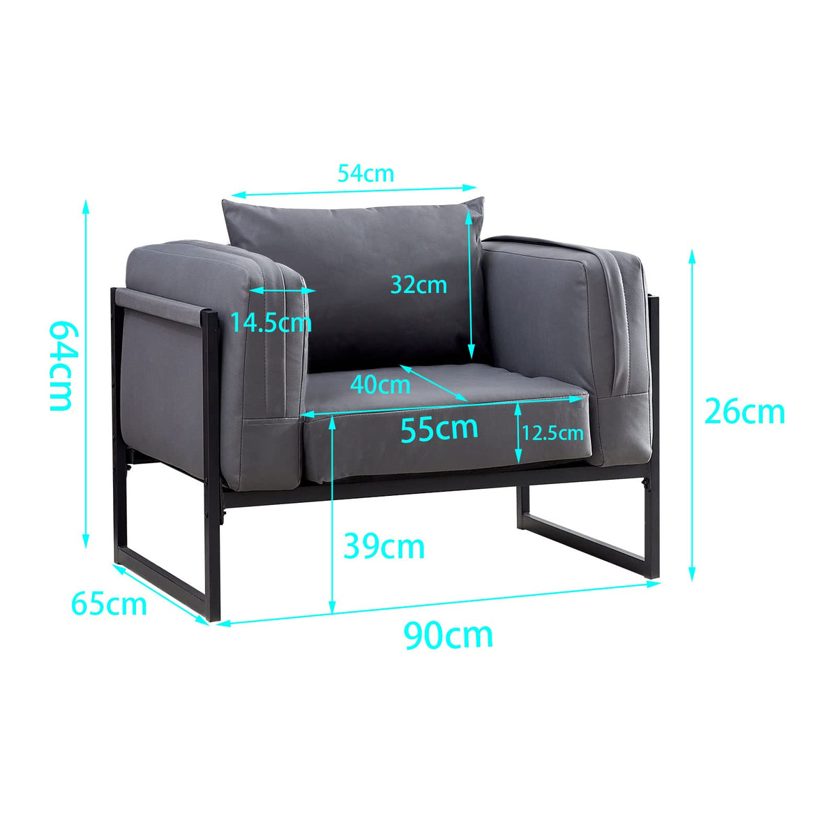 Esme Sofa [Grau] [1-Sitzer, 2-Sitzer]