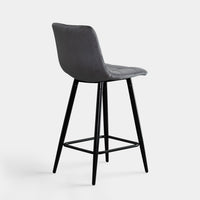 Christie Velvet Bar Stools with Backs Black Legs | CLIPOP