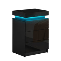 Kumar Nachttisch mit LED-Licht [3 Schubladen]