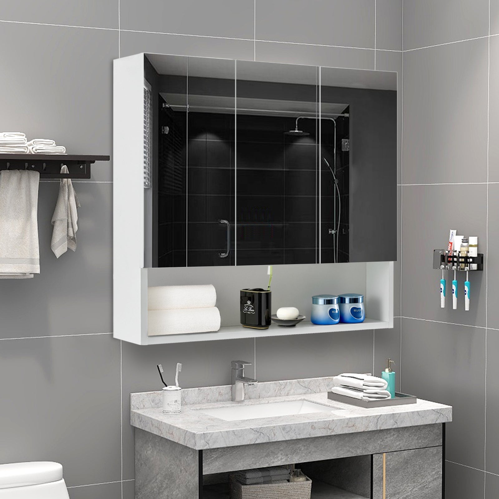 Colin Spiegelschrank Bad [3 Türen, 1 Regal]