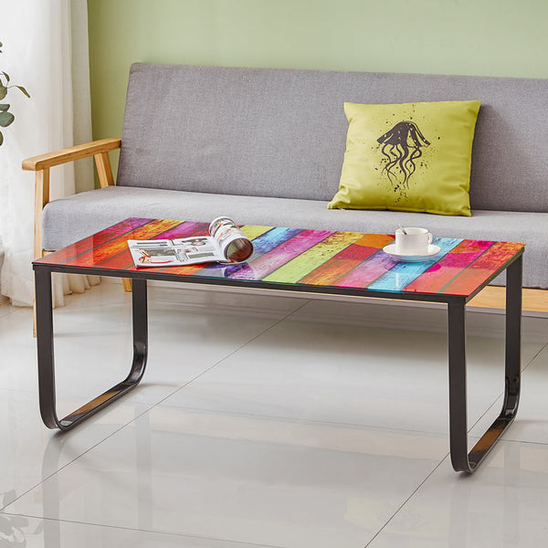 Modern Rectangle Black Glass Coffee Table Living Room Table | CLIPOP