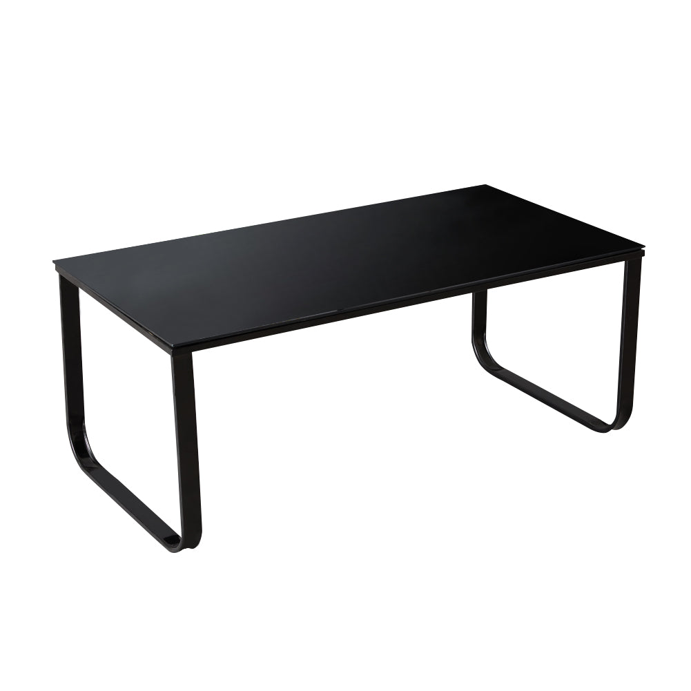Modern Rectangle Black Glass Coffee Table Living Room Table | CLIPOP