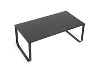 Modern Rectangle Black Glass Coffee Table Living Room Table | CLIPOP