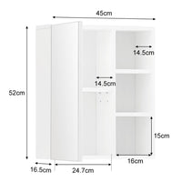 White Wall Mirror Cabinet Bathroom [ 1 Door ]
