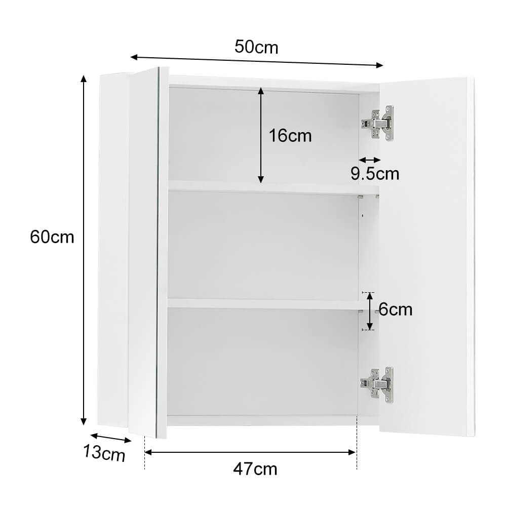 White Wall Mirror Cabinet Bathroom 2 Door | CLIPOP