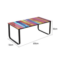 Beulah Couchtisch mit 6 mm Dicker Tischplatte aus gehärtetem Glas in Regenbogenfarben