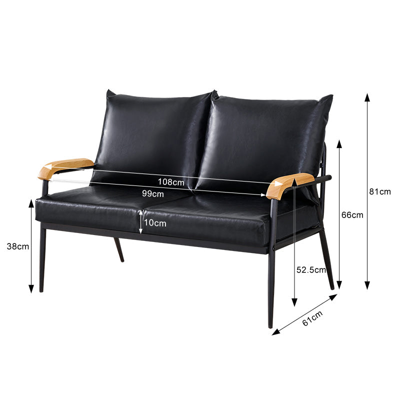 Mid-Century Modern Sofa [Schwarz] [1-Sitzer, 2-Sitzer, 3-Sitzer]