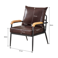 Modernes Sofa mit Holzarmen [Kunstleder] [Dunkelbraun] [1-Sitzer, 2-Sitzer, 3-Sitzer]