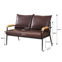 Modernes Sofa mit Holzarmen [Kunstleder] [Dunkelbraun] [1-Sitzer, 2-Sitzer, 3-Sitzer]
